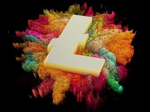 Litecoin Symbol auf bunten Blöcken - Image of Technology, Cryptocurrencies