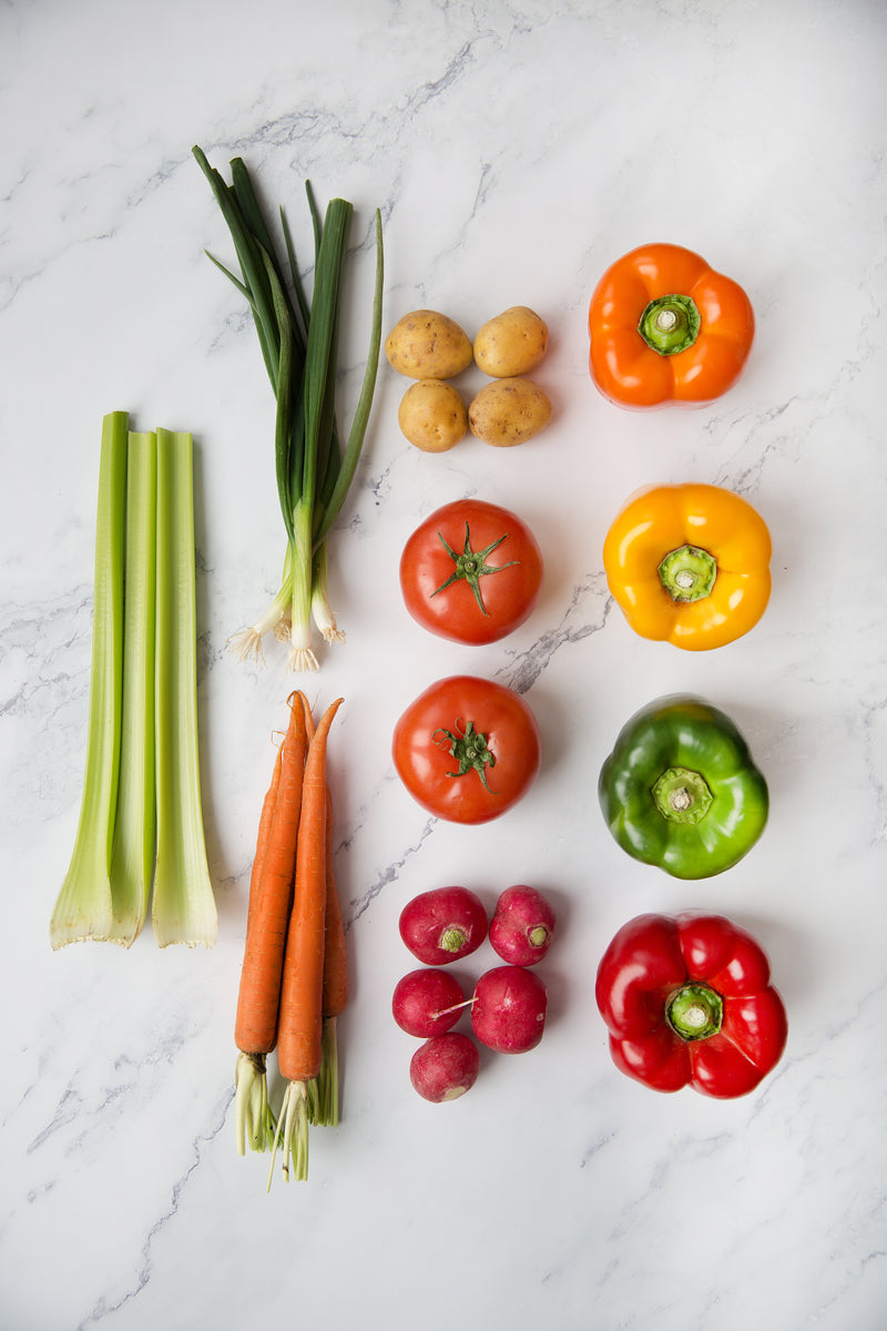fresh vegetables flatlay - Image of Health & Fitness, healthy