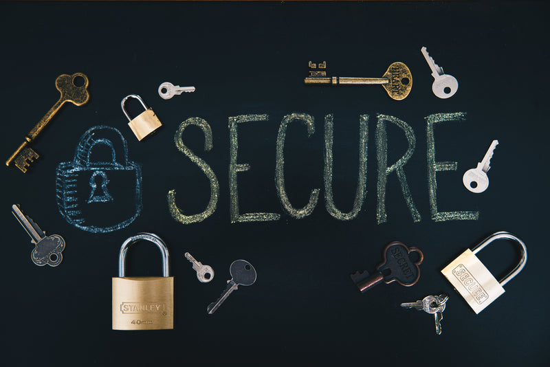 secure on chalkboard with locks - Image of Investing, Cryptocurrencies are digital or virtual tokens