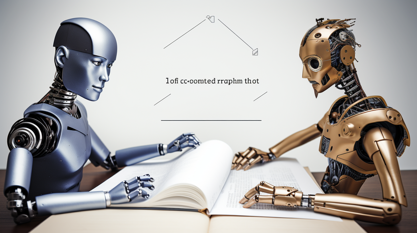 A side-by-side comparison of an article written by a human and an article written by an AI writing t