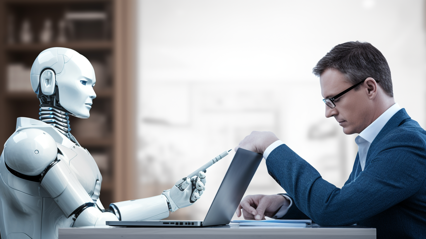 Side-by-side comparison of an article written by a human and an article written by an AI writing too