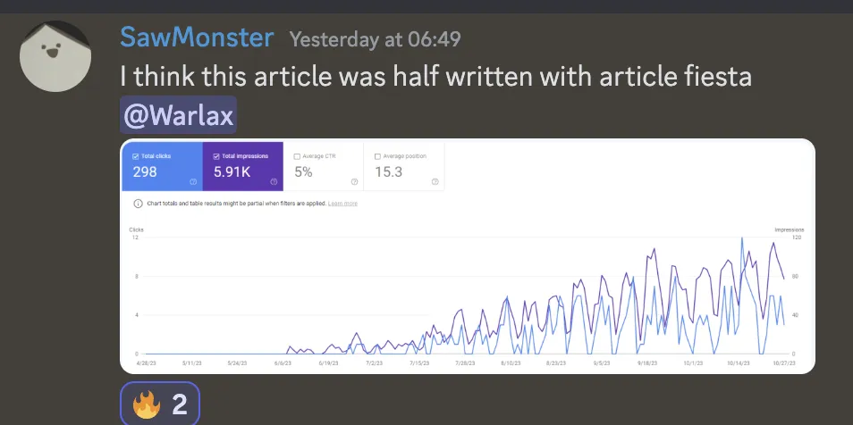 Article Fiesta, the AI content writer testimonial -3 - MpT0eOB.png